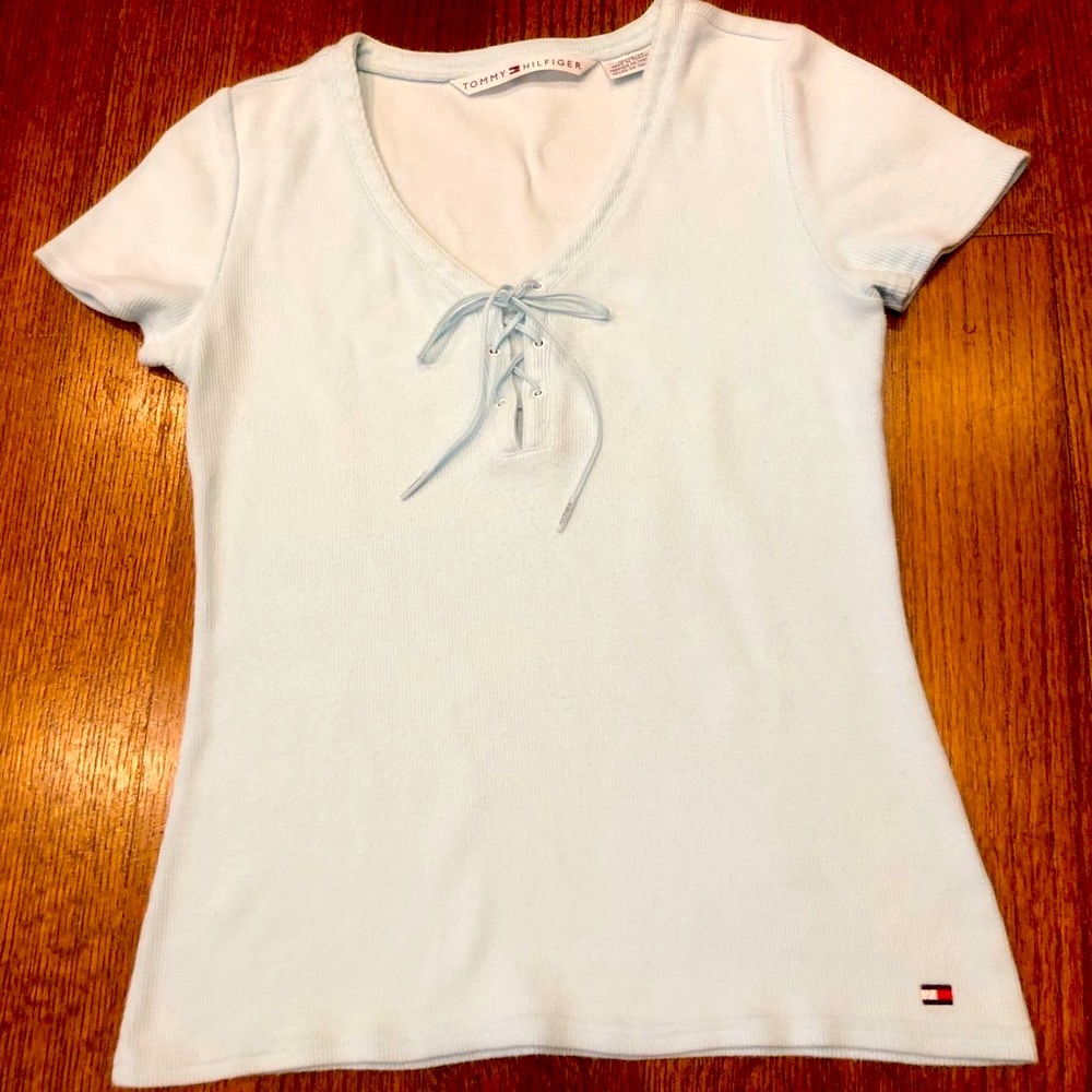 Tommy Hilfiger powder blue short sleeve top